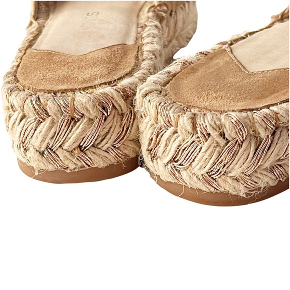 J/Slides Ritsy Slip On Espadrilles Beige Suede Leather Bow Slides Handcrafted - Picture 10 of 12